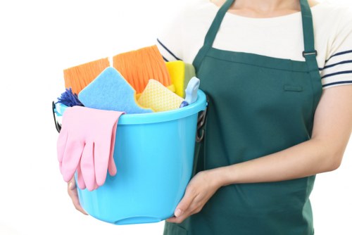 Carpet cleaning professional preparing equipment for a service appointment