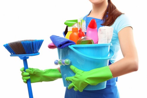 Carpet cleaning technician completing a final inspection after service