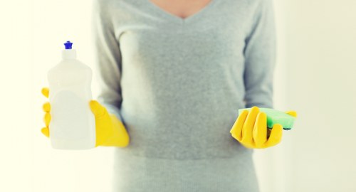 Domestic cleaning checklist and preparation for a house cleaning visit in E11
